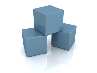 Blue construction building blocks tower stack