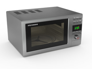 Closed metallic microwave. 3d