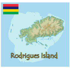 rodrigues island mauritius reunion map flag emblem