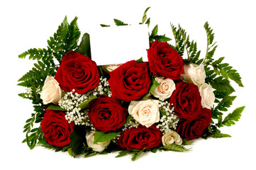 Bouquet with blank tag card.