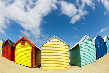 Fototapeta na wymiar Cabanes de plage colorées - Brighton beach - Melbourne