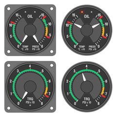 Aircraft indicators 1 - 480B dashboard set