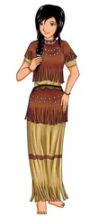 Wall murals Indians Native American girl in traditional costume
