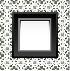 Frame with empty space on the floral wallpaper