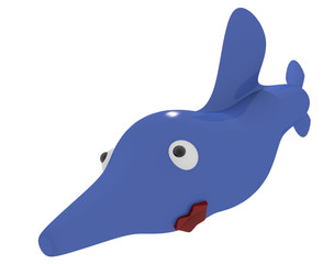 Blue fish with red lips