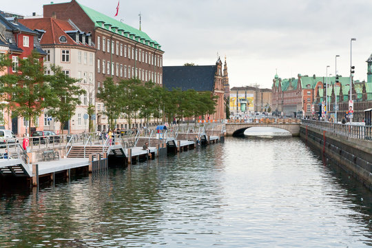 Frederiksholms Kanal And Holmens Bro In Copenhagen