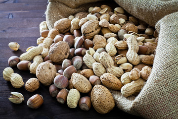 variety of dried fruit in the sack