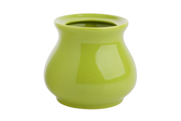 An empty ceramic sugar bowl