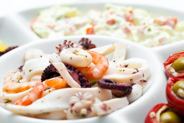 Appetizer with seafood