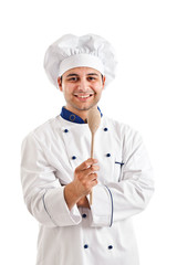 Portrait of chef isolated over white background