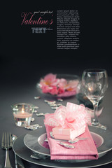 Valentine day romantic table setting