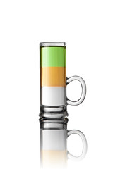 Shot drink cocktail isolated on white