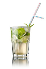 mohito cocktail isolated on white