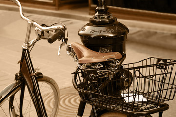 Classic bicycle on a city street