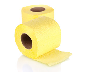 rolls of toilet paper isolated on white