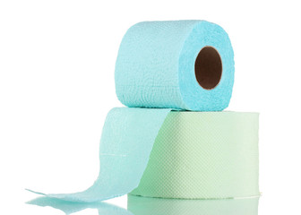 rolls of toilet paper isolated on white
