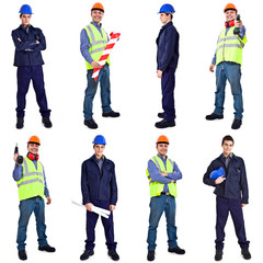 Collection of full length portraits of workers