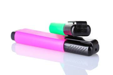 bright markers isolated on white