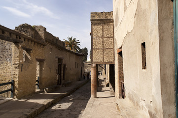Street in buried city of Herculaneum Italy