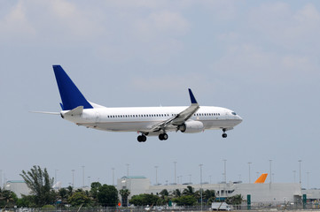 Passenger jet landing