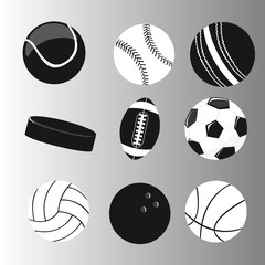 Fototapeta premium silhouette balls vector
