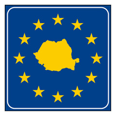 Romania road sign