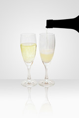 Refilling a Champagne glass