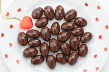 皿の上のチョコレート