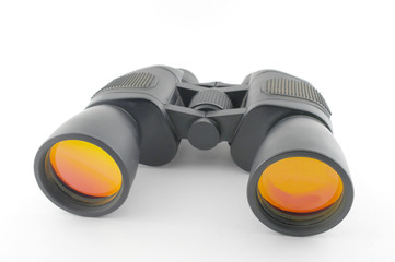 Black binoculars over white