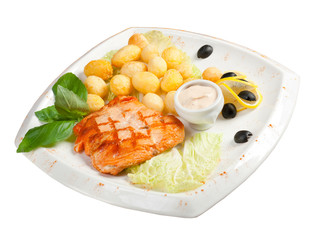 Salmon Steak with Vegetable
