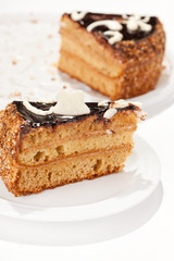 chocolate cake with coffee