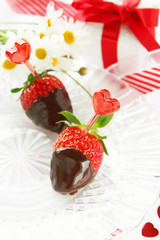 いちごのチョコレートディップ