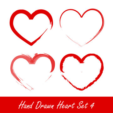 Hand drawn heart set 4