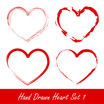 Hand drawn heart set 1