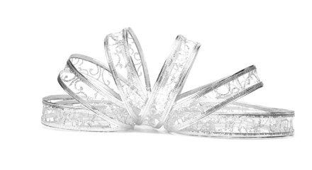 silver ribbon serpentine on a white background