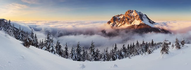 Meubelstickers Roszutec piek in zonsondergang - Slowakije berg Fatra © TTstudio