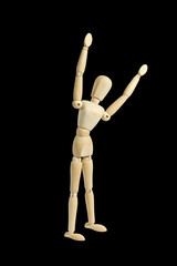 Gliederpuppe macht Sport/Joga