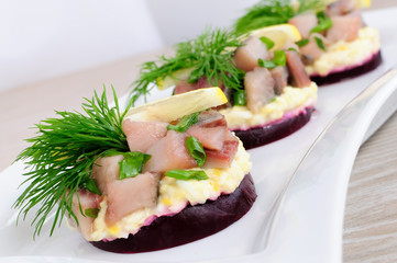Appetizer with herring