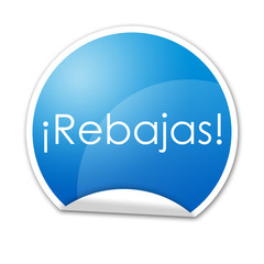 Pegatina rebajas con reborde