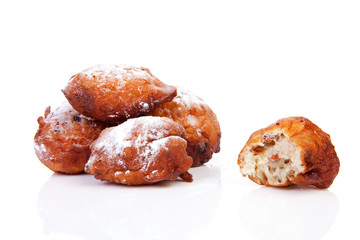 Pile of Dutch donut also known as oliebollen