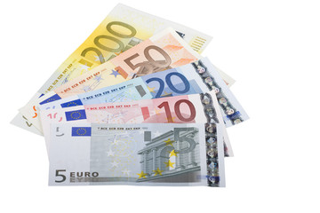 Euro Geldscheine Banknoten gefächert