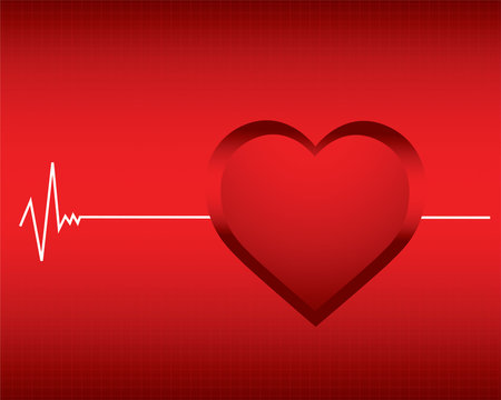 vector background with a monitor heartbeat