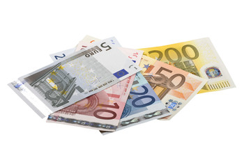 Obraz na płótnie Canvas Banknotów euro fanned banknoty