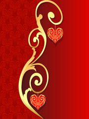 background with pattern with heart by gild