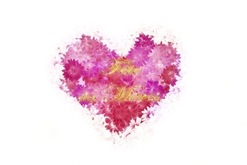 Heart made with flowers_White background_Mother's Day