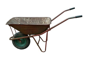 old rusty wheelbarrow