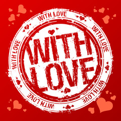 With love vector rubber stamp