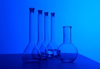 Chemistry laboratory equipment and glass tubes