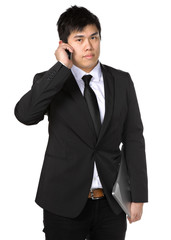 Fototapeta premium young business man with mobile phone