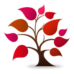 Tree logo (red, magenta)